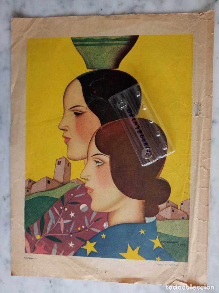 Coleccionismo de revistas y peri&oacute;dicos: hoja de prensa ilustracion de masberger - aldeanas - 1936 - mide 32 x 24 c.m.