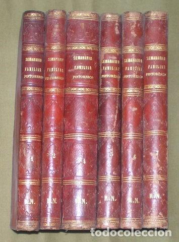 Coleccionismo de Revistas y Peri&oacute;dicos: SEMANARIO FAMILIAR PINTORESCO: LECTURA PARA LAS FAMILIAS. 7 tomos en 6 vols. (184 n&uacute;meros) 1879-1882