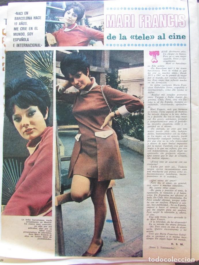 Coleccionismo de Revistas y Peri&oacute;dicos: RECORTE REVISTA SEMANA N&ordm; 1498 1968 MARI FRANCIS. PACA GABALDON