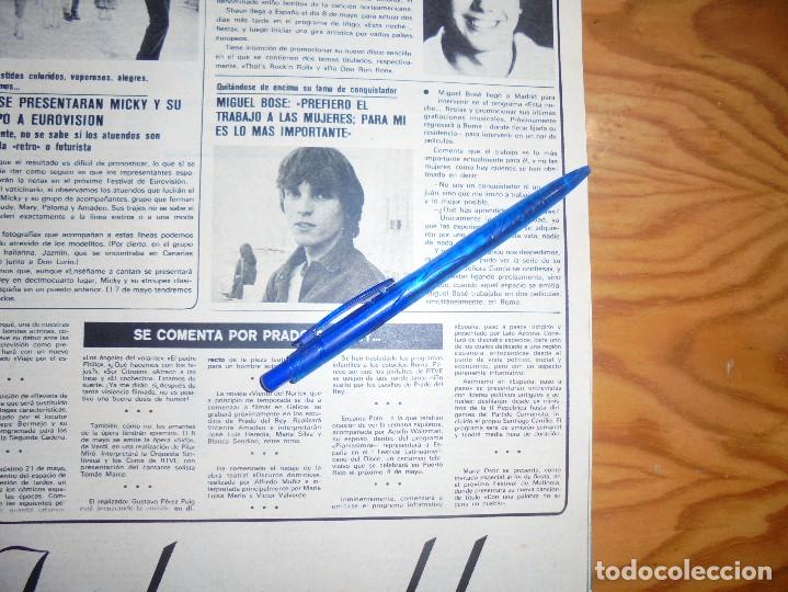 Coleccionismo de Revistas y Peri&oacute;dicos: RECORTE : MIGUEL BOS&Eacute; PREFIERE EL TRABAJO A LAS MUJERES. SEMANA, MAYO 1977 ()