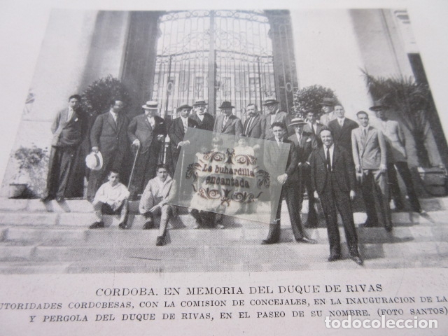 Collezionismo di Riviste e Giornali: FOTO RECORTE 1929 - CORDOBA INAUGURACION BIBLIOTECA Y PERGOLA DEL DUQUE DE RIVAS PASEO