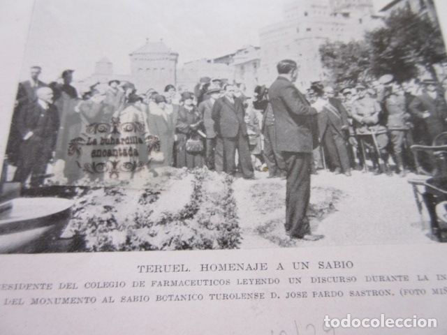 Collezionismo di Riviste e Giornali: FOTO RECORTE 1929 - TERUEL HOMENAJE MONUMENTO JOSE PARDO SASTRON