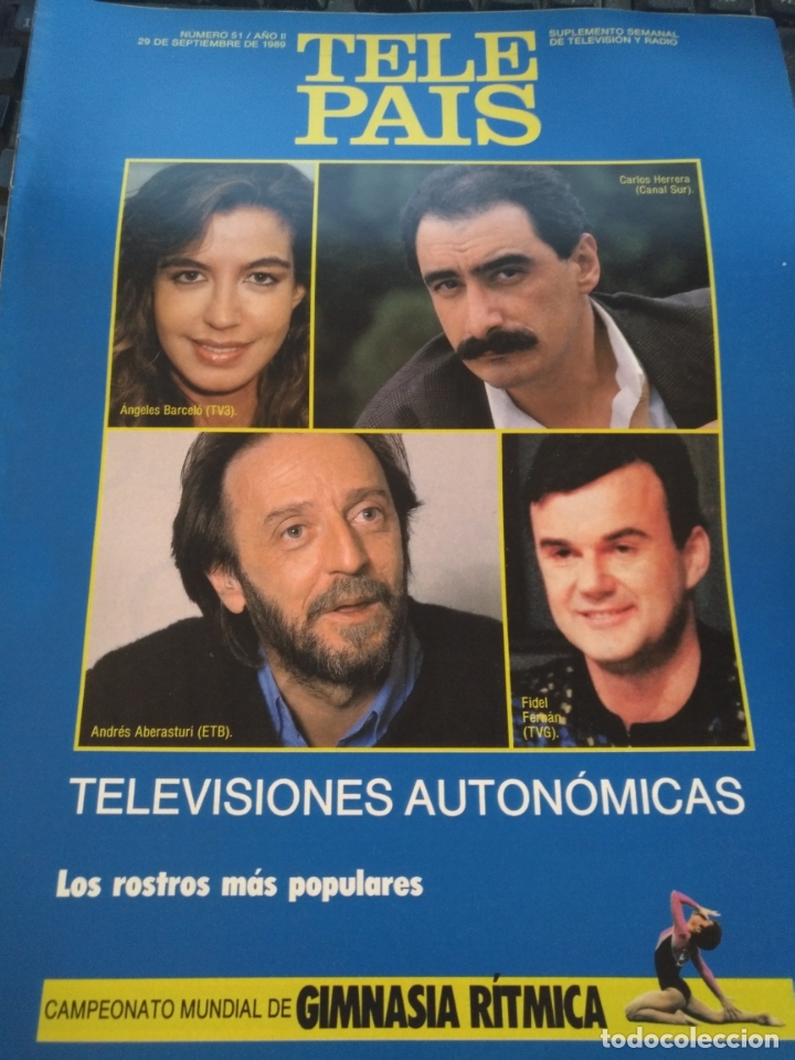 Coleccionismo de Revistas y Peri&oacute;dicos: tp tele pais telepais 1989 revista suplemento carlos herrera alaska julio iglesias fidel ferran