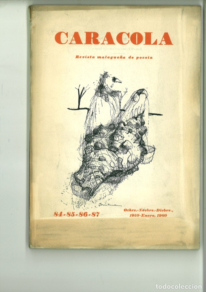 Colecionismo de Revistas e Jornais: CARACOLA. REVISTA MALAGUE&Ntilde;A DE POES&Iacute;A. N&ordm; 84-85-86-87. OCTUBRE-NOVIEMBRE-DICIEMBRE 1959. ENERO 1960.