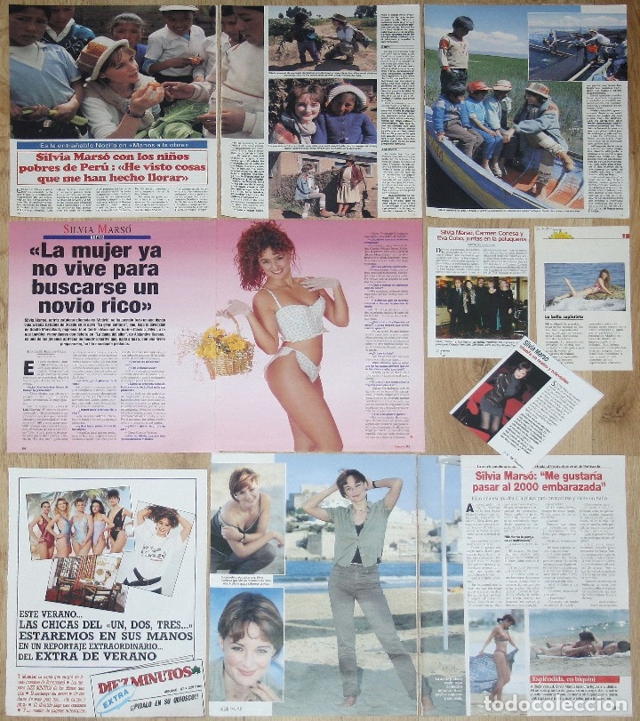 Collezionismo di Riviste e Giornali: SILVIA MARSO lote prensa 1980s/90s fotos sexy clippings Azafata Un Dos Tres