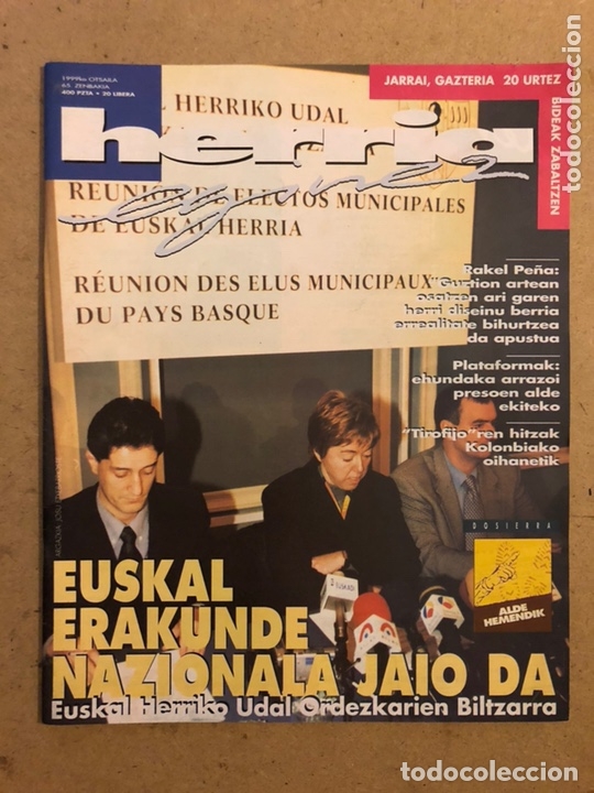 Collectionnisme de Revues et Journaux: HERRIA EGINEZ 65. ZENBAKIA (1999ko OTSAILA). EUSKAL ERAKUNDE NAZIONALA JAIO. REVISTA DE LA IZQUIERDA