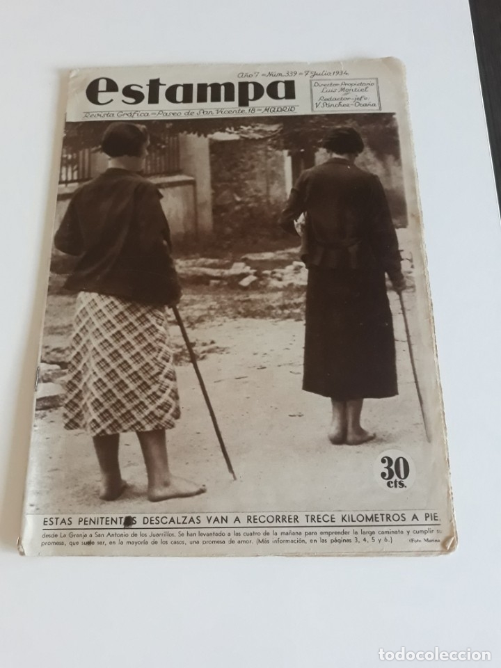 Colecionismo de Revistas e Jornais: ESTAMPA N&ordm; 339 - 7 DE JULIO DE 1934 - SEGOVIA SAN ANTONIO DE LOS JUARANILLO EDUARDO MARQUINA