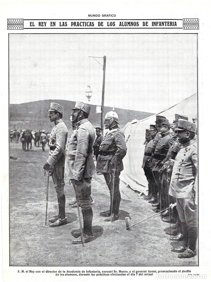 Coleccionismo de Revistas y Peri&oacute;dicos: 1916 HOJA REVIST TOLEDO PR&Aacute;CTICAS ALUMNOS DE INFANTER&Iacute;A REY ALFONSO XIII CORONEL MARZO GENERAL AZNAR