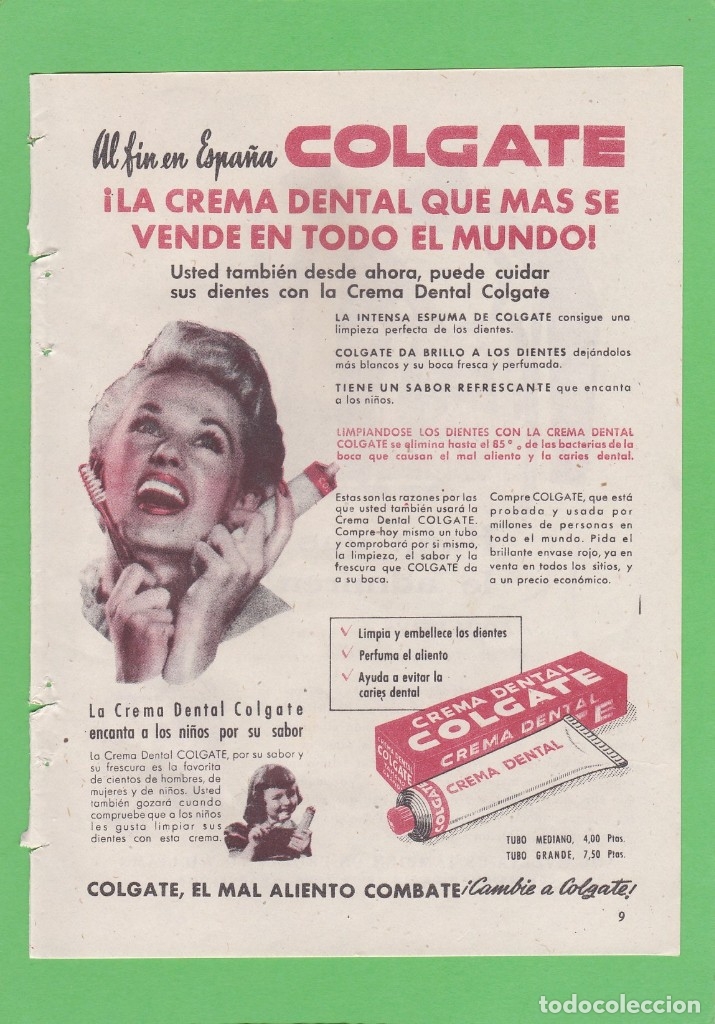 Publicidad T 1957 Anuncio Crema Dental Colgate Buy Other Modern Magazines And Newspapers At Todocoleccion