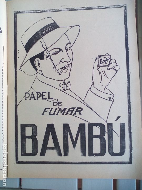 Coleccionismo de Revistas y Peri&oacute;dicos: ANUNCIO PUBLICITARIO PAPEL DE FUMAR EL AUTOMOVIL-BAMB&Uacute; DETR&Aacute;S. HOJA DE REVISTA DE 1923 RECORTE