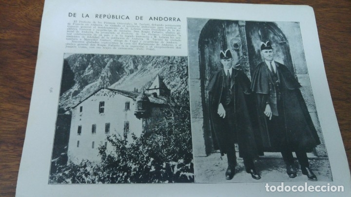 Collezionismo di Riviste e Giornali: CASA DEL PARLAMENTO DE ANDORRA SINDICO ROQUE PALLARES JOAQUIM COMA TRAJES CEREMONIA REVISTA 1932