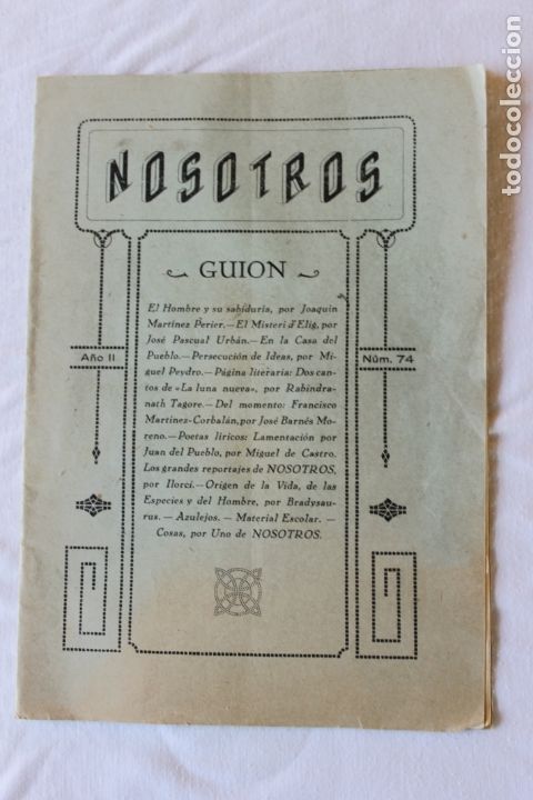 Collezionismo di Riviste e Giornali: REVISTA NOSOTROS, POLITICA, LETRAS, CIENCIAS Y SOCIOLOGIA N&ordm; 74, LORCA AGOSTO DE 1933
