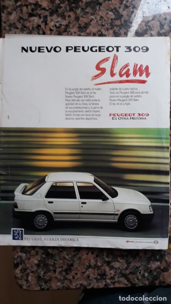 Coleccionismo de Revistas y Peri&oacute;dicos: ANUNCIO peugeot 309