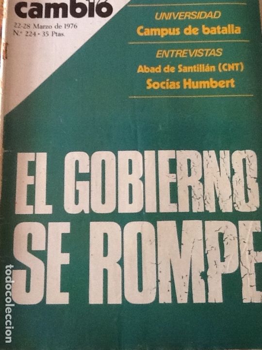 Coleccionismo de revistas y peri&oacute;dicos: REVISTA CAMBIO 16 N&ordm; 224 MARZO 1976