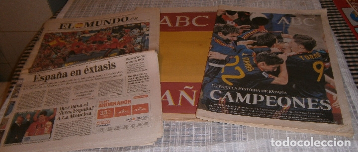 Coleccionismo de Revistas y Peri&oacute;dicos: periodicos ABC y el Mundo.es a&ntilde;o 2010 para la historia de espa&ntilde;a CAMPEONES
