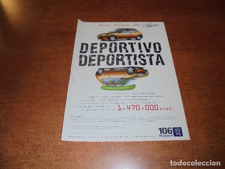 Coleccionismo de Revistas y Peri&oacute;dicos: PUBLICIDAD 1997: NUEVO PEUGEOT 106