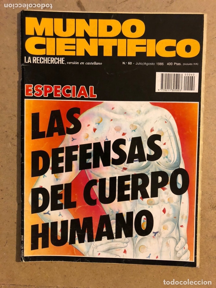 Collectionnisme de Revues et Journaux: MUNDO CIENT&Iacute;FICO N&deg; 60 (JULIO/AGOSTO 1986). ESPECIAL LAS DEFENSAS DEL CUERPO HUMANO.
