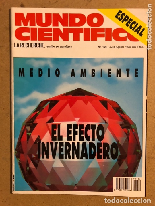 Coleccionismo de revistas y peri&oacute;dicos: MUNDO CIENT&Iacute;FICO N&deg; 126 (JULIO/AGOSTO 1992). ESPECIAL MEDIO AMBIENTE: EL EFECTO INVERNADERO
