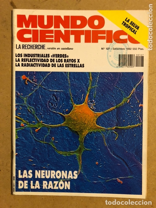 Collection Magazines and Newspapers: MUNDO CIENT&Iacute;FICO N&deg; 127 (SEPTIEMBRE 1992). NEURONAS DE LA RAZ&Oacute;N, REFLECTIVIDAD DE RAYOS X,...