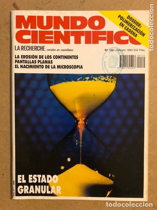 Collectionnisme de Revues et Journaux: MUNDO CIENT&Iacute;FICO N&deg; 132 (FEBRERO 1993). ESTADO GRANULAR, POLIMERIZACI&Oacute;N EN CADENA,...