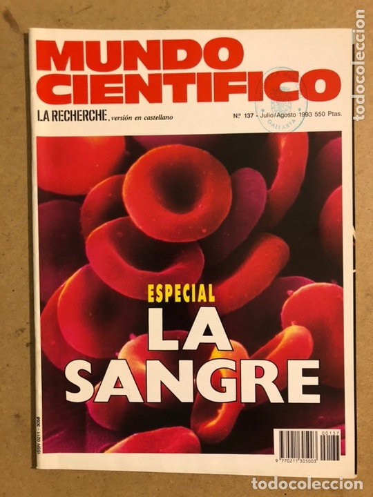 Coleccionismo de revistas y peri&oacute;dicos: MUNDO CIENT&Iacute;FICO N&deg; 137 (JULIO/AGOSTO 1993). ESPECIAL LA SANGRE.
