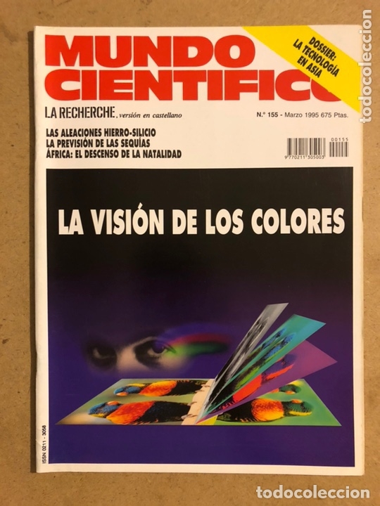 Collezionismo di Riviste e Giornali: MUNDO CIENT&Iacute;FICO N&deg; 155 (MARZO 1995). LA VISI&Oacute;N DE LOS COLORES, TECNOLOG&Iacute;A EN AS&Iacute;A,...