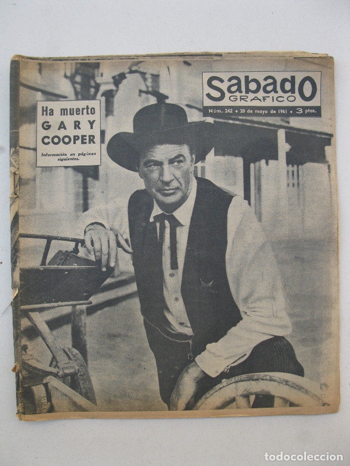 Sammeln von Zeitschriften und Zeitungen: S&Aacute;BADO GR&Aacute;FICO - A&Ntilde;O VI - N&ordm; 242 - HA MUERTO GARY COOPER - MAYO DE 1961.