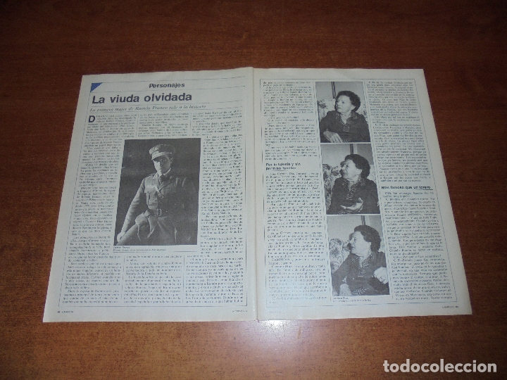 Coleccionismo de Revistas y Peri&oacute;dicos: MODA 1981: LA VIUDA OLVIDADA. LA PRIMERA MUJER DE RAM&Oacute;N FRANCO SALE A LA HISTORIA. ENTREVISTA.