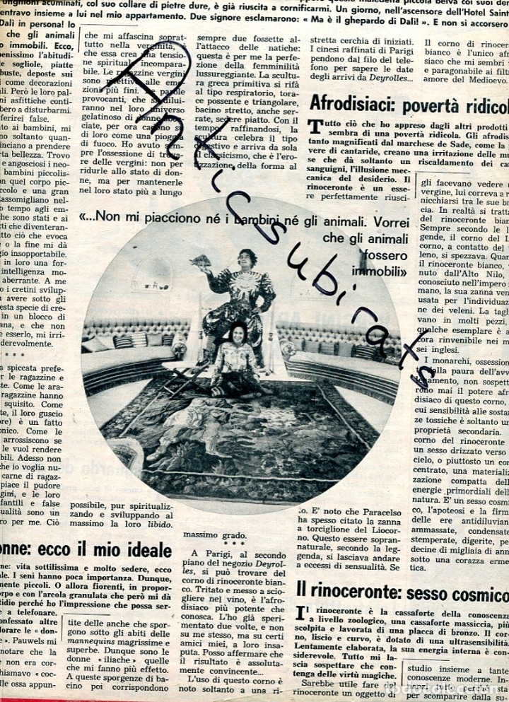 Coleccionismo de Revistas y Peri&oacute;dicos: ABC 1968 DE ITALIA EL RINOCERONTE DE SALVADOR DALI