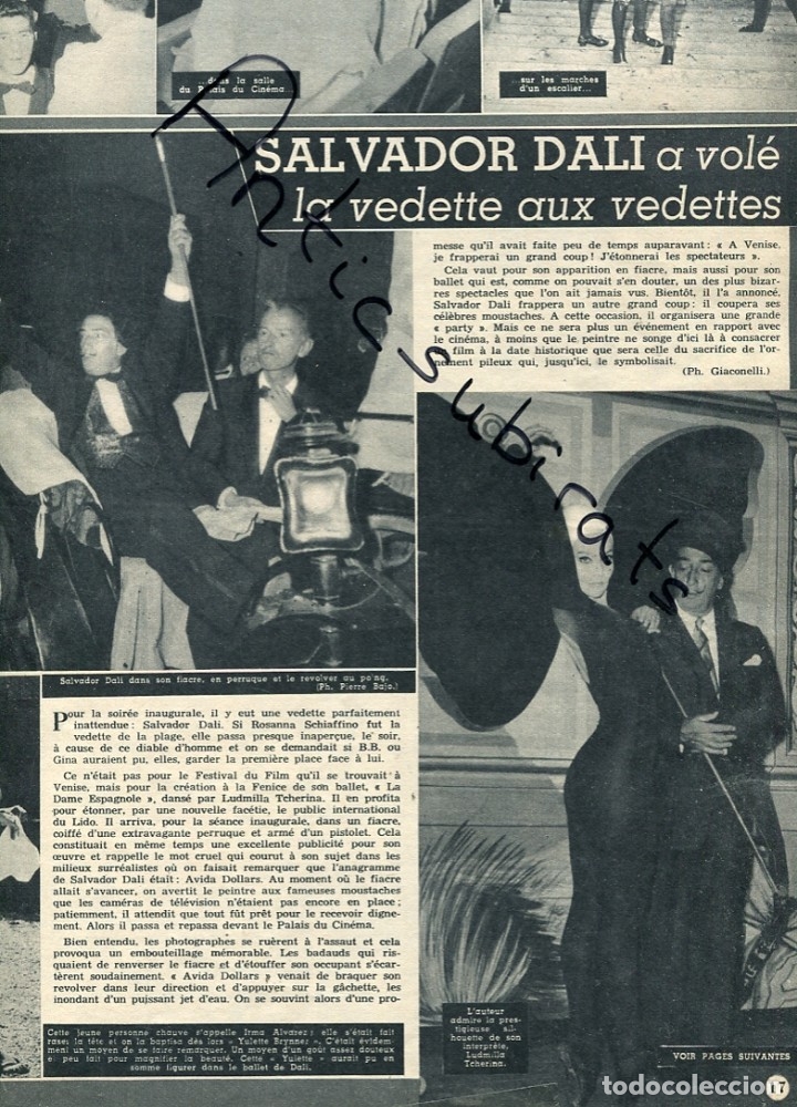 Collezionismo di Riviste e Giornali: REVISTA DE FRANCIA A&Ntilde;O 1961 SALVADOR DALI CON BARRETINA ES LA VEDETTE ENTRE  VEDETTES PERFORMANCE