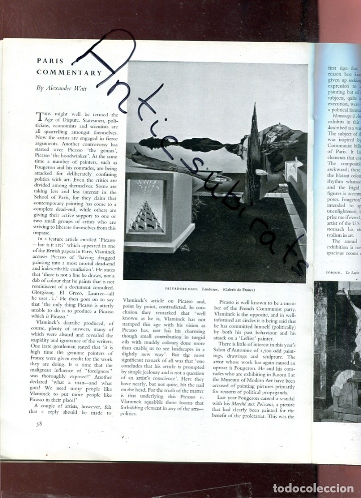 Collectionnisme de Revues et Journaux: REVISTA INGLESA  DE ARTE THE STUDIO A&Ntilde;O 1950 KALYAN SEN OPSOMER SALVADOR DALI LANDSCAPE MARCHAND