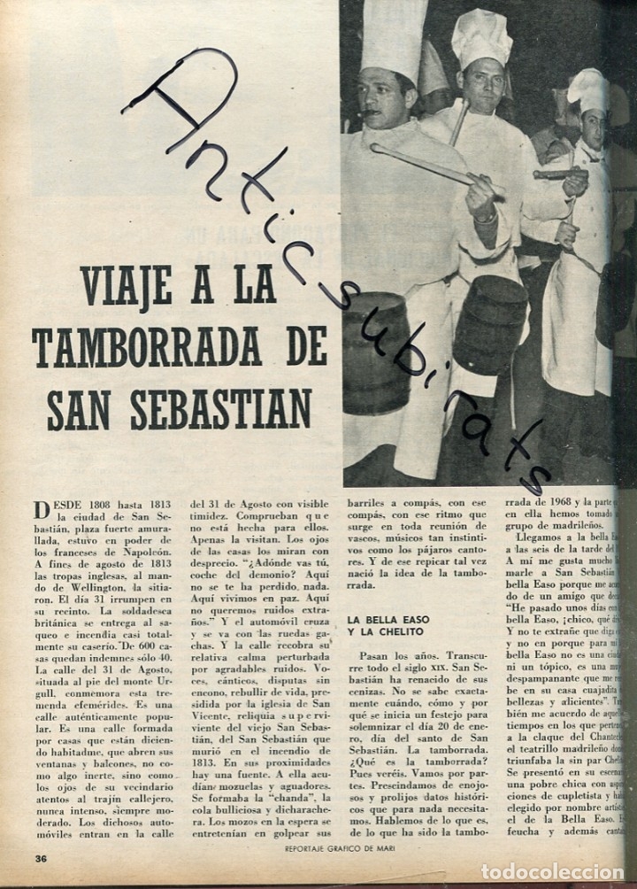 Coleccionismo de revistas y peri&oacute;dicos: REVISTA A&Ntilde;O 1968 TAMBORRADA DE SAN SEBASTIAN MODA CARDIN MINIFALDA DRUGSTORE LA VANGUARDA DE LOS 60