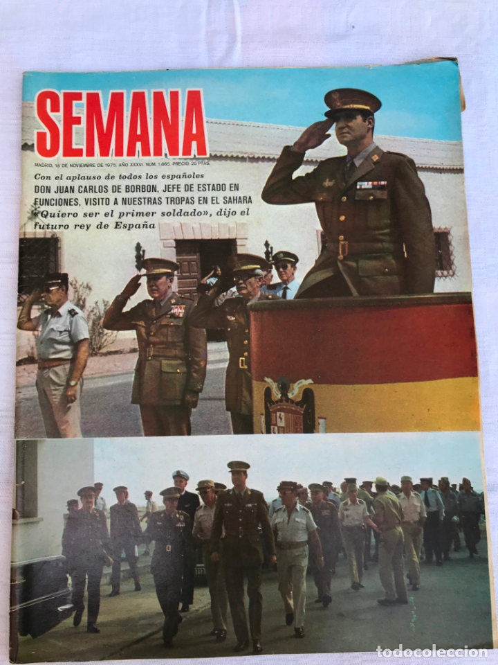 Coleccionismo de Revistas y Peri&oacute;dicos: Revista Semana n&ordm; 1865 15 noviembre 1975. Juan Carlos de Borb&oacute;n jefe de estado en funciones