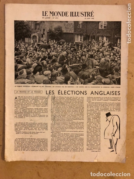 Coleccionismo de revistas y peri&oacute;dicos: LE MONDE ILLUSTR&Eacute; N&deg; 4313 (JUIN 1945). LES &Eacute;LECTIONS ANGLAISES. LAS ELECCIONES INGLESAS.