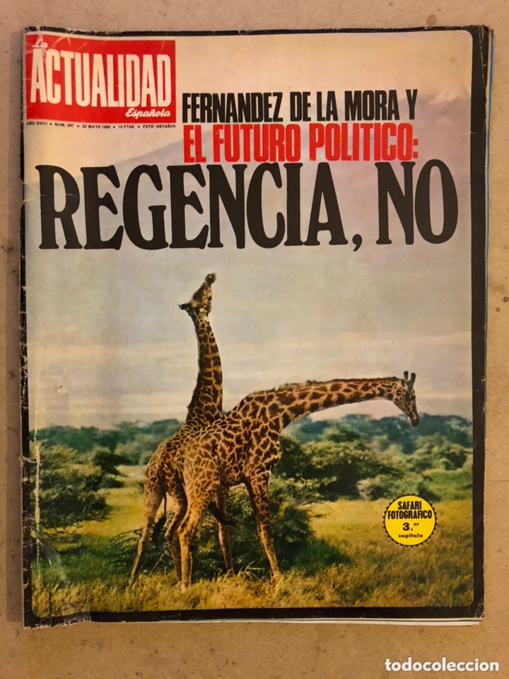 Coleccionismo de revistas y peri&oacute;dicos: LA ACTUALIDAD ESPA&Ntilde;OLA N&deg; 907 (MAYO 1969). REPORTAJE 6 P&Aacute;GINAS DEL &ldquo;ATL&Eacute;TICO&rdquo; DE BILBAO,...