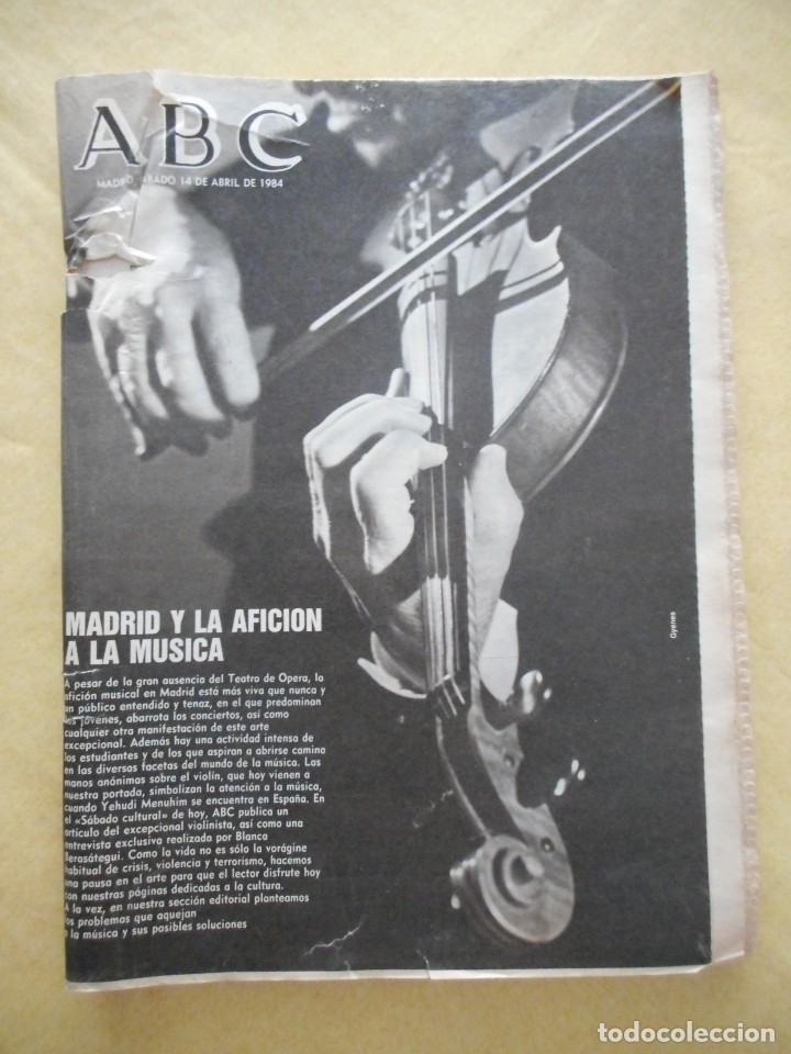 Coleccionismo de Revistas y Peri&oacute;dicos: ABC. S&aacute;bado  14 de abril 1984. Incluye Los Domingos de ABC y el Ideal Dominical. Ver fotos