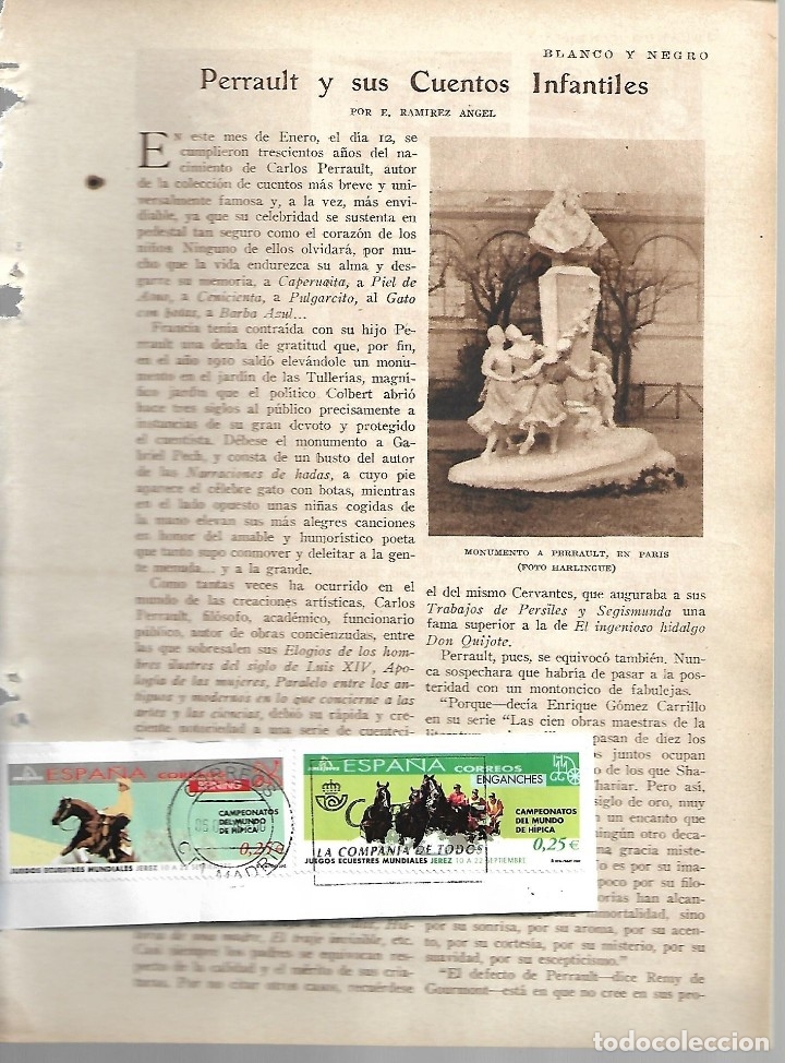 Collection Magazines and Newspapers: BYN 22 ENE 1928.N&ordm; 1914.PERRAULT Y SUS CUENTOS INFANTILES. POR E.RAMIREZ ANGEL CAPERUCITA,PULGARCITO