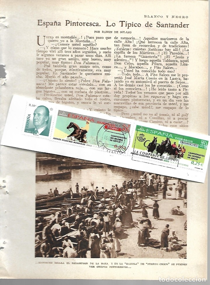 Collection Magazines and Newspapers: BYN 22 ENE 1928.N&ordm; 1914. ESPA&Ntilde;A PINTORESCA LO TIPICO DE SANTANDER POR RAMON DE SOLANO. FOTOS SAMOT.