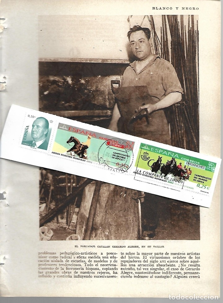 Coleccionismo de revistas y peri&oacute;dicos: BYN 22 ENE 1928.N&ordm; 1914. GERARDO ALEGRE FORJADOR CATALAN POR MENDEZ CASAL.POEMA RODOLFO GIL HUERTAS
