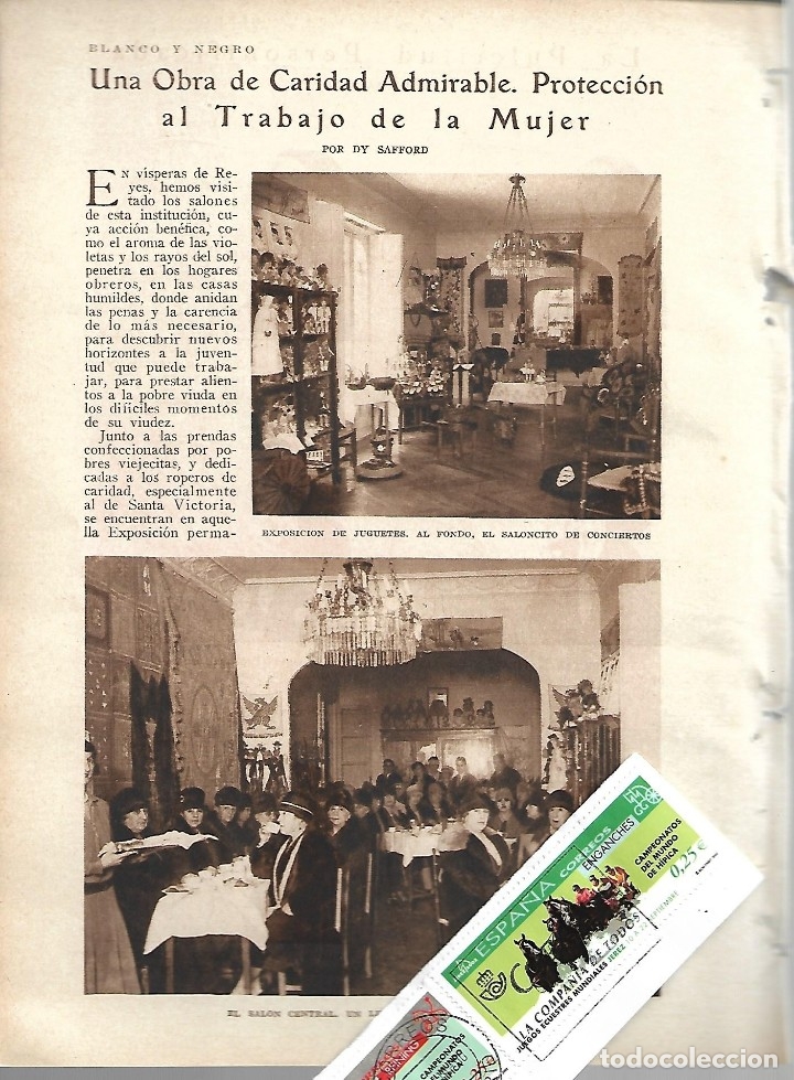 Coleccionismo de revistas y peri&oacute;dicos: BYN 22 ENE 1928.N&ordm; 1914. PROTECCION AL TRABAJO DE LA MUJER EXPOSICION POR DY SAFFORD .PUENTE TRIANA