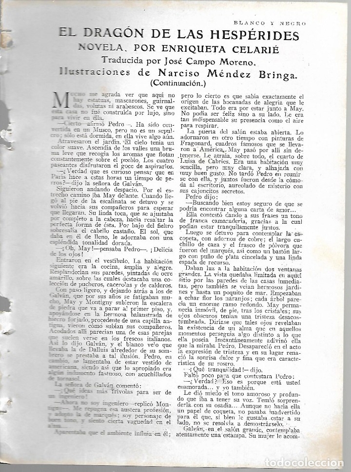 Collection Magazines and Newspapers: BYN 22 ENE 1928.N&ordm; 1914.DRAGON DE LAS HESPERIDES ENRIQUETA CELAIRE. TRAD.CAMPO MORENO.MENDEZ BRINGA