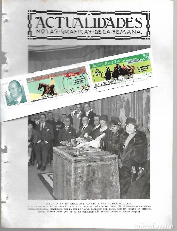 Colecionismo de Revistas e Jornais: BYN 22 ENE 1928.N&ordm; 1914.MADRID REAL PATRONATO FAVOR SOLDADO. HOSPITAL SAN JOSE. CONDE GUADALHORCE