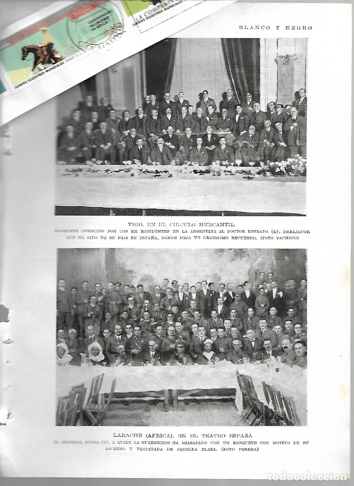 Collection Magazines and Newspapers: BYN 22 ENE 1928.N&ordm; 1914. CIRCULO MERCANTIL VIGO.LARACHE . SANTANDER  JOSE M&ordf; CABA&Ntilde;AS. CACERES