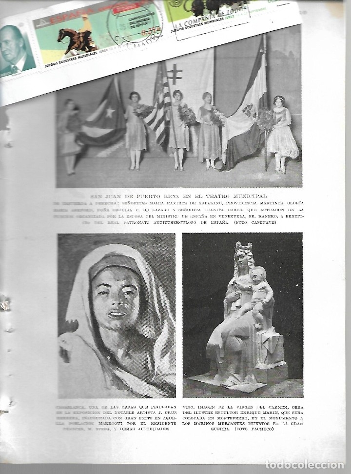 Collezionismo di Riviste e Giornali: BYN 22 ENE 1928.N&ordm; 1914.SAN JUAN PUERTO RICO.VIGO ENRIQUE MARIN.USA POR SILENO. CASABLANCA J.CRUZ