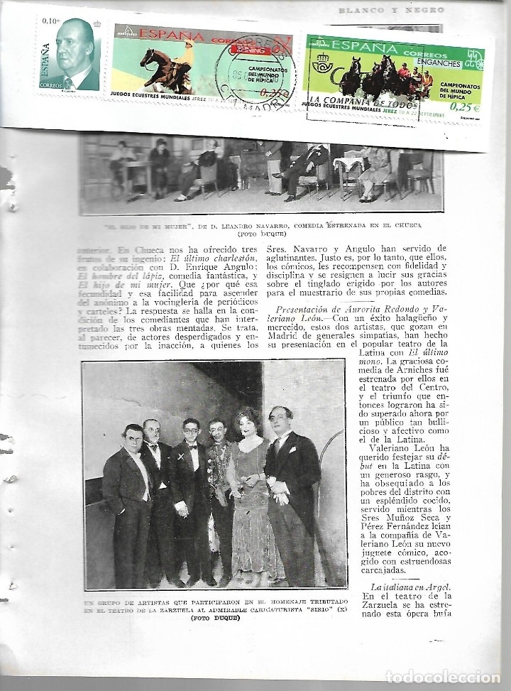 Coleccionismo de revistas y peri&oacute;dicos: BYN 22 ENE 1928.N&ordm; 1914.LEANDRO NAVARRO. HOMENAJE SIRIO. ECEQUIEL ENDERIZ.JOAQUIN ROA. CASTELLON