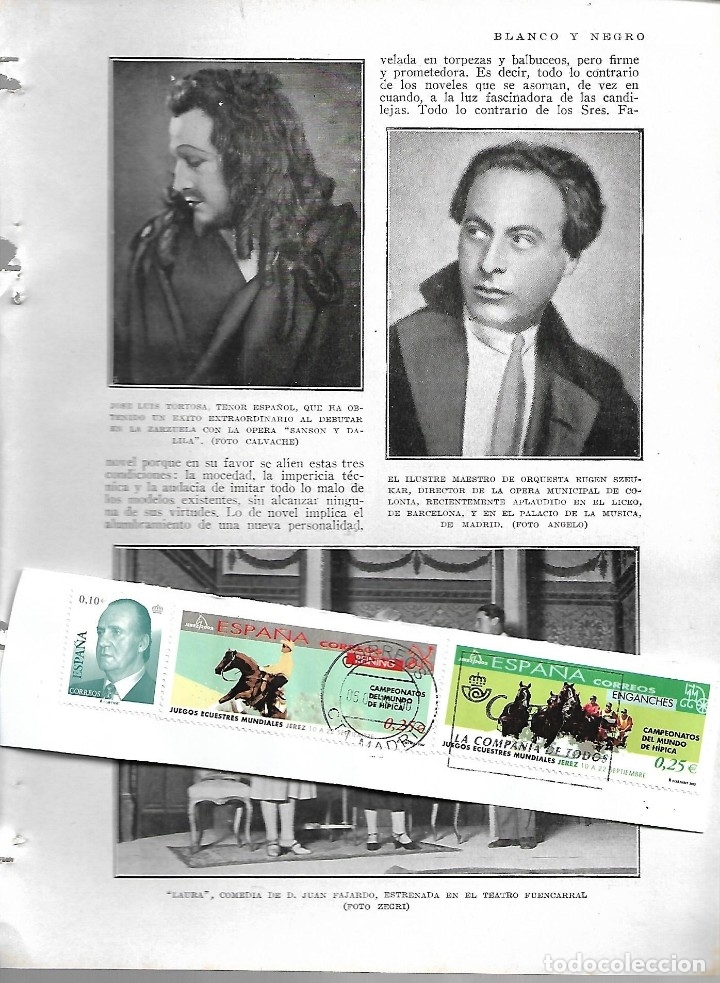 Coleccionismo de revistas y peri&oacute;dicos: BYN 22 ENE 1928.N&ordm; 1914.JUAN LUIS TORTOSA  JUAN FAJARDO TEATRO FUENCARRAL VARUSHKA TENOR JUAN GARCIA