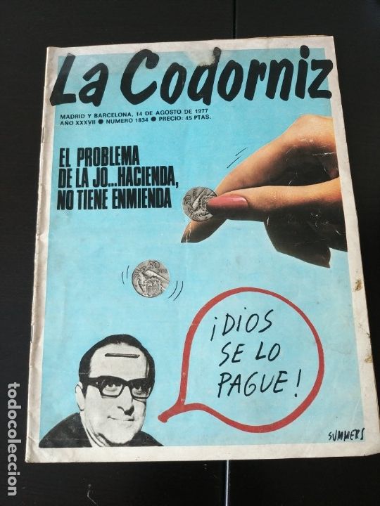 Coleccionismo de Revistas y Peri&oacute;dicos: REVISTA: LA CODORNIZ - 14 agosto 1977