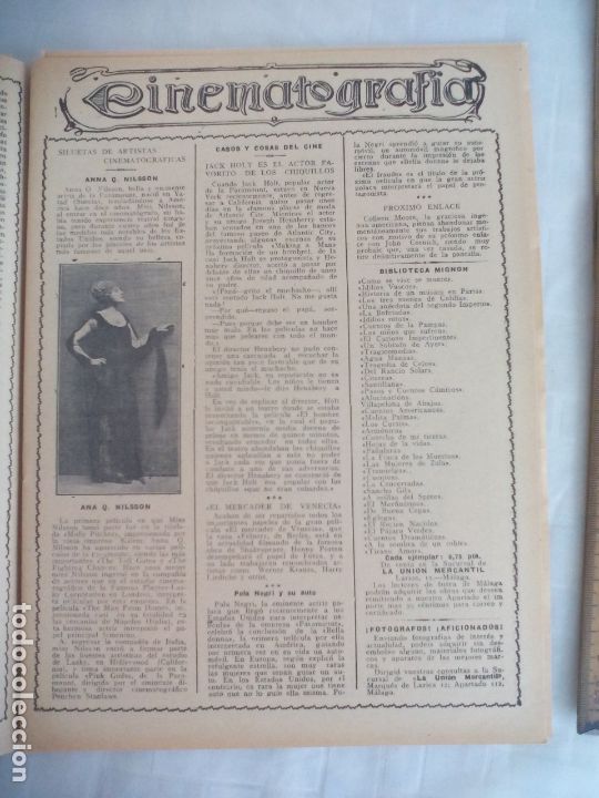 Coleccionismo de revistas y peri&oacute;dicos: ACTRIZ ANNA Q. NILSSON. TERESITA SILVERDI, ENCARNACION UNAMUNO.  HOJA DE REVISTA A&Ntilde;O 1923 RECORTE