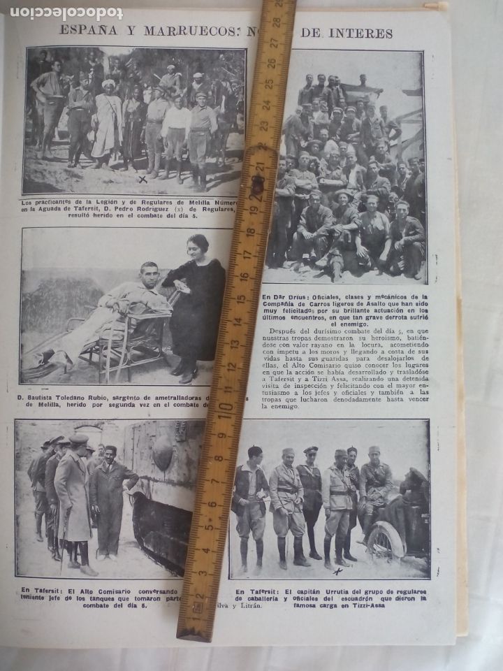 Coleccionismo de Revistas y Peri&oacute;dicos: ESPA&Ntilde;A MARRUECOS, TAFERSIT, DAR DRIUS. ALBACETE. CABALLEROS DE MONTESA. HOJA DE REVISTA 1923 RECORTE