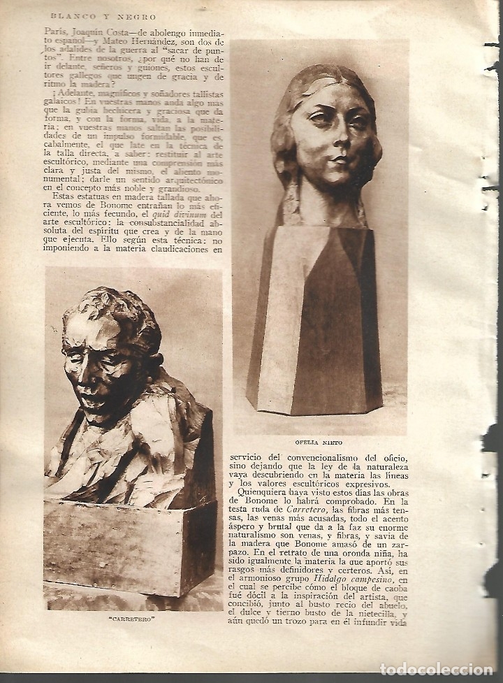 Collection Magazines and Newspapers: BYN 29 ENE 1928.N&ordm; 1915. EL ARTE DE SANTIAGO DE BONOME MADERA LUIS DE GALINSOGA. ZUMO UVA MOSTELLE